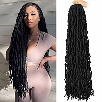 6 Packs 36 Inch Soft Locs Crochet Hair Pre Looped Curly Wavy Faux Locs Crochet Braids For Natural Butterfly Crochet Hair For Bla