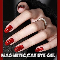 Ahamiou Crystal Cat Eye Gel Polish Kits Magnetic Nail Polish Set Holographic Cats Eyes Gel Nail Polish Shiny Diamond Glitter Gel