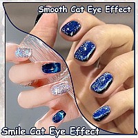 Ahamiou Crystal Cat Eye Gel Polish Kits Magnetic Nail Polish Set Holographic Cats Eyes Gel Nail Polish Shiny Diamond Glitter Gel