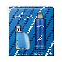 Nautica Blue 2 Piece Gift Set For Men 16 Oz Eau De Toilette Spray 60 Oz Deodorizing Body Spray