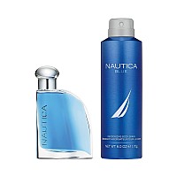 Nautica Blue 2 Piece Gift Set For Men 16 Oz Eau De Toilette Spray 60 Oz Deodorizing Body Spray