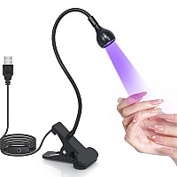 Geisofu Uv Light Gooseneck Uv Lamp For Nails 365395Nm 3W Black Light Led Uv Nail Lamp With Clamp For Gel Nails Ultraviolet Curi