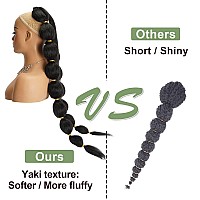 Long Afro Puff Bubble Ponytail Extension For Black Womentwo Packs Pony Tail Protective Style Kinky Straight Ponytail Lantern 34