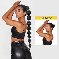 Long Black Bubble Ponytail Extension For Women 34Inch Pony Tail Extension Afro Puff Ponytail Style Hair Extensions Kinky Straigh