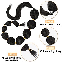 Long Black Bubble Ponytail Extension For Women 34Inch Pony Tail Extension Afro Puff Ponytail Style Hair Extensions Kinky Straigh