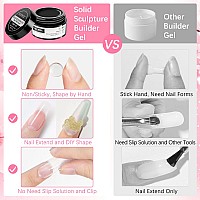 Supwee Solid Builder Gel For Nail Extension Clear Pink Nonstick Hand Sculpture Hard Gel With Dual Form Flower Nail Strengthen N