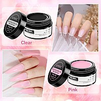 Supwee Solid Builder Gel For Nail Extension Clear Pink Nonstick Hand Sculpture Hard Gel With Dual Form Flower Nail Strengthen N