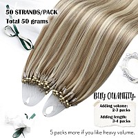 Moresoo Microlink Hair Extensions Human Hair Light Brown And Platinum Blonde Hair Extensions Micro Loop Hair Extensions Real Hum