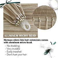 Moresoo Microlink Hair Extensions Human Hair Light Brown And Platinum Blonde Hair Extensions Micro Loop Hair Extensions Real Hum