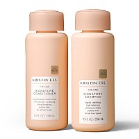 Kristin Ess Hair Signature Hydrating Salon Shampoo and Conditioner Set for Softness + Shine, Avocado + Clarifying Castor Oil, Anti Frizz, Moisturizing for Dry Damaged Hair, Sulfate Free + Color Safe