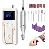 Portable Nail Drill Professional 35000 Rpm Rechargeable Electric Nail File Machine E File For Acrylic Nails Gel Polishing Remov