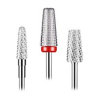 2023 Upgradeddepvko 3Pcs Nail Drill Bits Set 5 In 1 Drill Bits For Nails 332 Inches Tapered Barrel And Cone Shape Carbide N