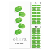 ohora Semi Cured Gel Nail Strips (N Tint Tree) - Works with Any Nail Lamps, Salon-Quality, Long Lasting, Easy to Apply & Remove - Includes 2 Prep Pads, Nail File & Wooden Stick