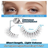 Eyelashes Natural Look Short Wispy False Lashes 3D Natural Crisscross Faux Mink Lashes With Clear Bands 7 Pairs By Yawamica