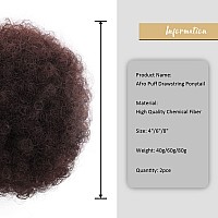 Afeels Afro Puff Drawstring Ponytail Hair 2Packs Curly Ponytail Brown Black Short Ponytails For Black Women 6Inch2Pack 4