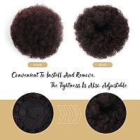 Afeels Afro Puff Drawstring Ponytail Hair 2Packs Curly Ponytail Brown Black Short Ponytails For Black Women 6Inch2Pack 4