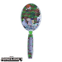 Minecraft Hair Brush with Magical Sparkling Cubes - Confetti Hair Brush, Green - Boys Hair Brush Ages 3+