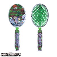 Minecraft Hair Brush with Magical Sparkling Cubes - Confetti Hair Brush, Green - Boys Hair Brush Ages 3+