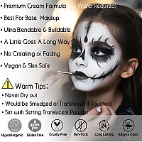 Ccbeauty Halloween White Black Face Body Paint Stick 10 Remover Wipes Cream Eye Black Stick For Sports Blendable Foundation