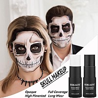 Ccbeauty Halloween White Black Face Body Paint Stick 10 Remover Wipes Cream Eye Black Stick For Sports Blendable Foundation