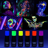 Ccbeauty Neon Pink Face Body Paint Stick Oil Hot Pink Eye Black Face Painting Kit Glow In The Black Lights Clown Makeup Hallo