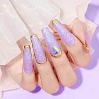 Mizhse Purple Pearl Gel Nail Polish Mermaid Shell Thread Nail Gel Blue Shimmer U V Led Soak Off Gel Polish For Nail Salon Home D