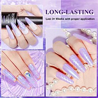 Mizhse Purple Pearl Gel Nail Polish Mermaid Shell Thread Nail Gel Blue Shimmer U V Led Soak Off Gel Polish For Nail Salon Home D