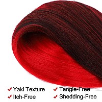 Ombre Red Braiding Hair Pre Stretched Black To Red Ez Braiding Hair 6 Packslot 26 Inches Yaki Texture Braiding Hair Hot Water S