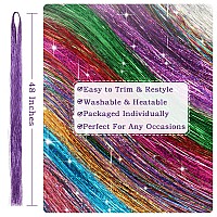 Barsdar Hair Tinsel Kit With Tool 18 Colors 3600 Strands Shiny Tinsel Hair Extensions Fairy Glitter Sparkling Hair For Women Co