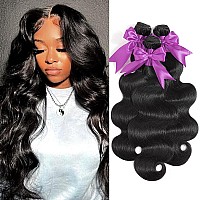 Beanatasha 12A Human Hair Bundles 14 16 18 Inch Body Wave Bundles Human Hair 100 Unprocessed Brazilian Virgin Weave 3 Bundles D