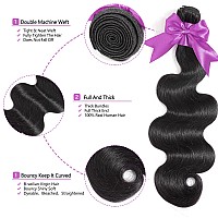 Beanatasha 12A Human Hair Bundles 14 16 18 Inch Body Wave Bundles Human Hair 100 Unprocessed Brazilian Virgin Weave 3 Bundles D