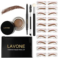 Lavone Eyebrow Stamp Stencil Kit Brow Stamp Trio Kit With Waterproof Eyebrow Pencil Pomade 20 Eyebrow Stencils Dualended Ey