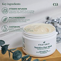 Eva + Avo Deep Conditioning Hair Mask - Hydrating Hair Mask with Avocado -Nourishing Hair Mask for Dry Damaged Hair - Paraben and Sulfate-Free - 8 Fl Oz