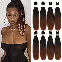 Pre Stretched Braiding Hair Ombre 12 Inch 8 Packs Synthetic Crochet Braids Hot Water Setting Professional Soft Yaki Texture Synthetic Hair Extensions(12 Inch 1B/30)