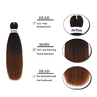 Pre Stretched Braiding Hair Ombre 12 Inch 8 Packs Synthetic Crochet Braids Hot Water Setting Professional Soft Yaki Texture Synthetic Hair Extensions(12 Inch 1B/30)