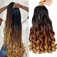 9 Pack French Curly Braiding Hair 22 Inch Bouncy Braiding Hair French Curles Synthetic Hair Extensions French Curl Braiding Hair