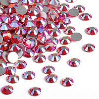 Beadsland 2880Pcs Flat Back Crystal Rhinestones Round Gems For Nail Art And Craft Glue Fix Hyacinth Ab Ss10 2729Mm