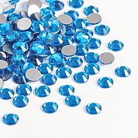 Beadsland 2880Pcs Flat Back Crystal Rhinestones Round Gems For Nail Art And Craft Glue Fixcapri Bluess102729Mm