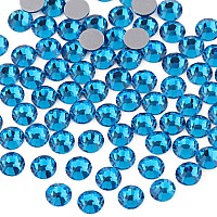 Beadsland 2880Pcs Flat Back Crystal Rhinestones Round Gems For Nail Art And Craft Glue Fixcapri Bluess102729Mm