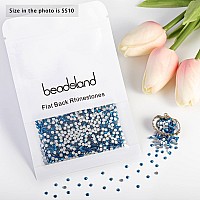 Beadsland 2880Pcs Flat Back Crystal Rhinestones Round Gems For Nail Art And Craft Glue Fixcapri Bluess102729Mm