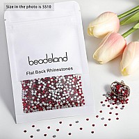 Beadsland 2880Pcs Flat Back Crystal Rhinestones Round Gems For Nail Art And Craft Glue Fix Siam Ss10 2729Mm