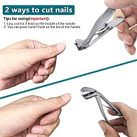 Sg Nekoo Toenail Clippers For Seniors Angled Head Nail Clippers For Thick Toenails Super Sharp Wide Opening Splashproof Finge