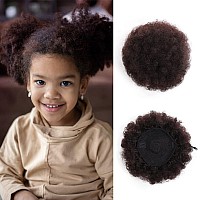 Afeels 2 Pack Afro Puff Drawstring Ponytail Hair Accessories Cheveux Afro Puff Soft Fried Head Elastic Hair Rope Brown Black Syn