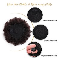 Afeels 2 Pack Afro Puff Drawstring Ponytail Hair Accessories Cheveux Afro Puff Soft Fried Head Elastic Hair Rope Brown Black Syn