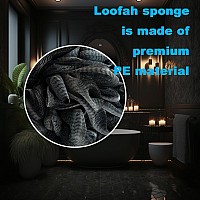 Black Bath Shower Loofah Exfoliating Body Back Scrubber Sponge For Women Men 60G 1 Pack