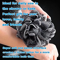 Black Bath Shower Loofah Exfoliating Body Back Scrubber Sponge For Women Men 60G 1 Pack