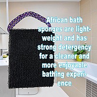 African Net Sponge Wash Cloths Shower Loofah Sponge Pack Body Exfoliator Luffa Loofa Back Scrubber For Shower Men Black1Pack