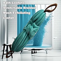 Large 85G Blue Bath Loofah Sponge Loofa Luffas Shower Puff Pouf Ball Exfoliating Body Back Scrubber For Menwomen