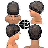 Atimiaza Wig Cap With Guideline Map For Wig Making Stretchable Mesh Dome Caps With 1 Elastic Band And 4 Wig Combs For Beginners