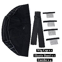 Atimiaza Wig Cap With Guideline Map For Wig Making Stretchable Mesh Dome Caps With 1 Elastic Band And 4 Wig Combs For Beginners